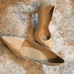 Ralph Lauren Snake embossed leather pumps